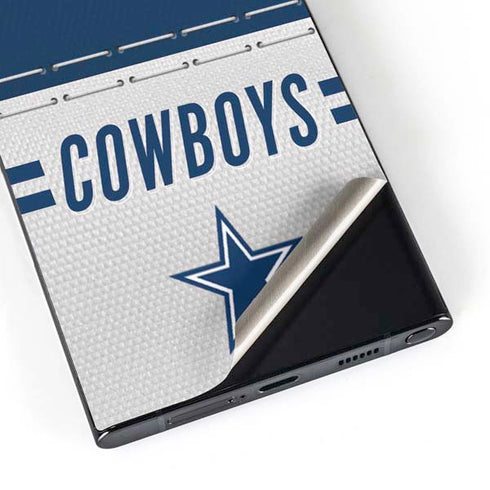 NFL Dallas Cowboys White Striped Galaxy S25 Ultra Skin